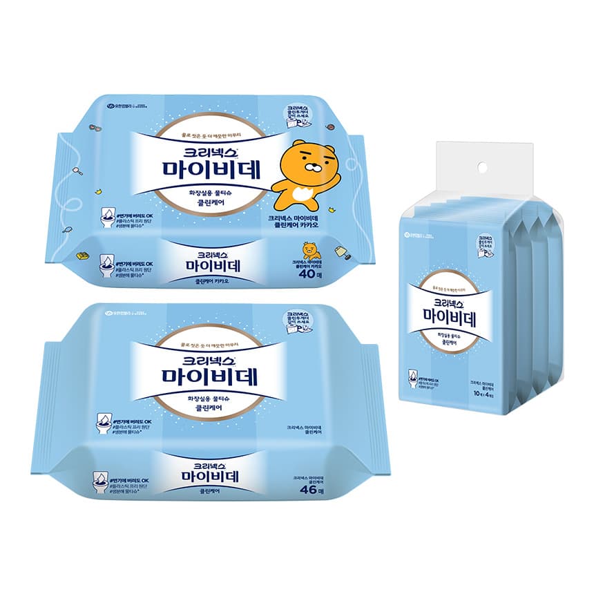 토스 쇼핑) 크리넥스 마이비데 클린케어 카카오 40매 8팩 9,900원