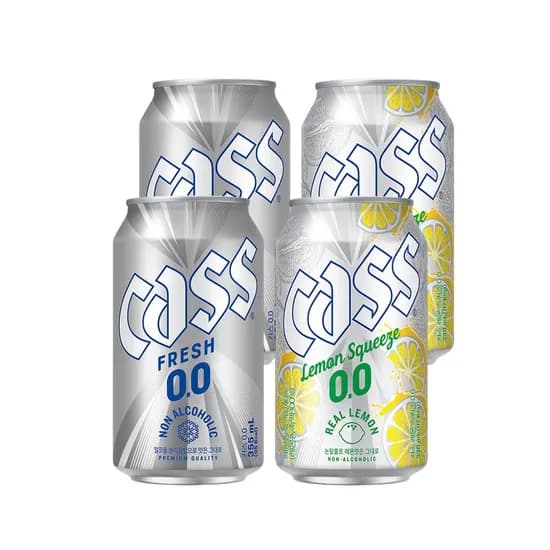 롯데온) 맛보기팩 카스제로 355ml 2캔+레몬 330ml 2캔 무알콜 3,100원