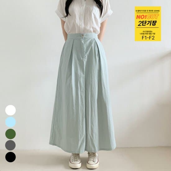 지에스샵)바스락 여름 나일론 뒷밴딩 롱스커트 16,240원 무배