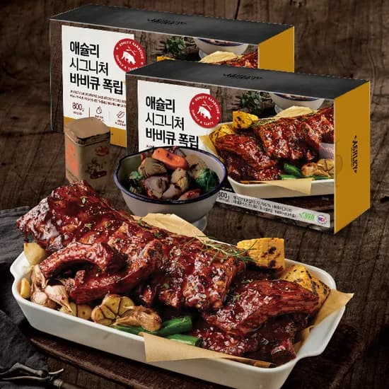네이버) 애슐리 홈스토랑 시그니처 바비큐 폭립 800g 2개 28990원