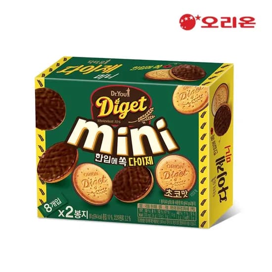 롯데온)오리온 다이제 미니 초코 2P (80g) 10개 토스페이 9610원