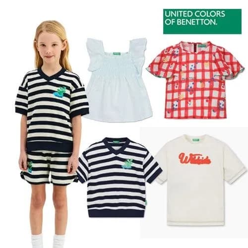 롯데온) 베네통키즈 클리어런스 반팔티 8,570원부터~ 반바지 17,300원부터~