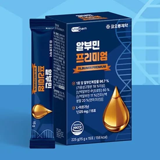 롯데온) 코오롱제약 알부민 프리미엄 15포 2박스 18900원