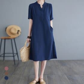 gsshop)화세 하프버튼컷팅원피스 55~77 23,920원 무배