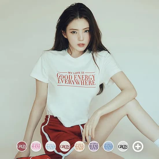 CJ온스타일)지오다노 한소희 미니핏 프린팅 반팔티9,440원 무배