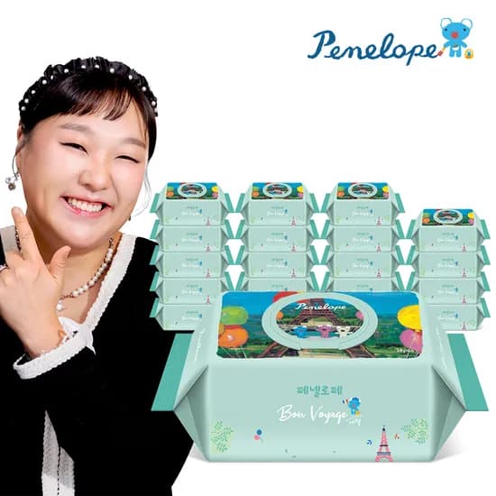 네이버) 페넬로페 아기물티슈 본보야지 에펠 70매x20팩 26060원