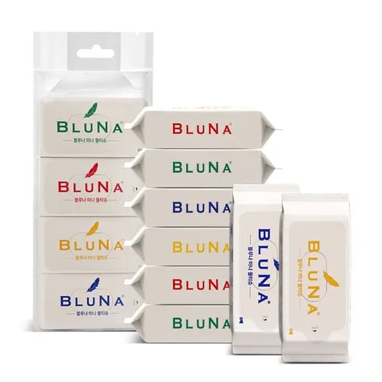 롯데온) 도리도리 블루나 더퍼스트 미니 엠보싱 물티슈 8매 24팩 9900원