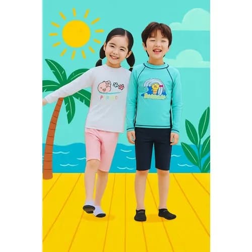 ssg) 탑텐키즈 카카오 래쉬가드 셋업 17,910원