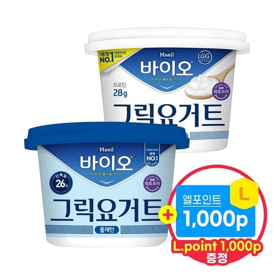 롯데온)매일 바이오 그릭요거트 2종 400g 3개 9,500원