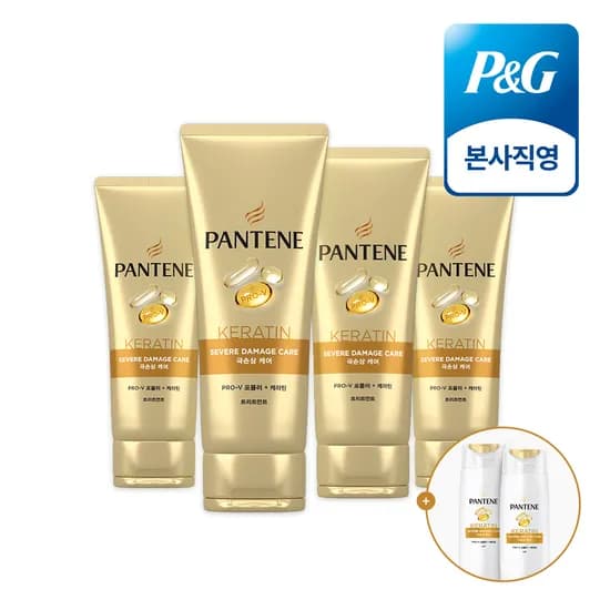 스팜_팬틴)팬틴 극손상 케어 트리트먼트 220ml 2개+2개+미니샴푸 17900원 핫딜(개당4450원)