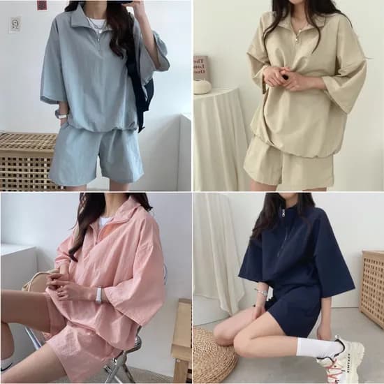 롯데온) 바스락거리는 반팔 아노락 상하세트 5종 택1 9,830원 무배