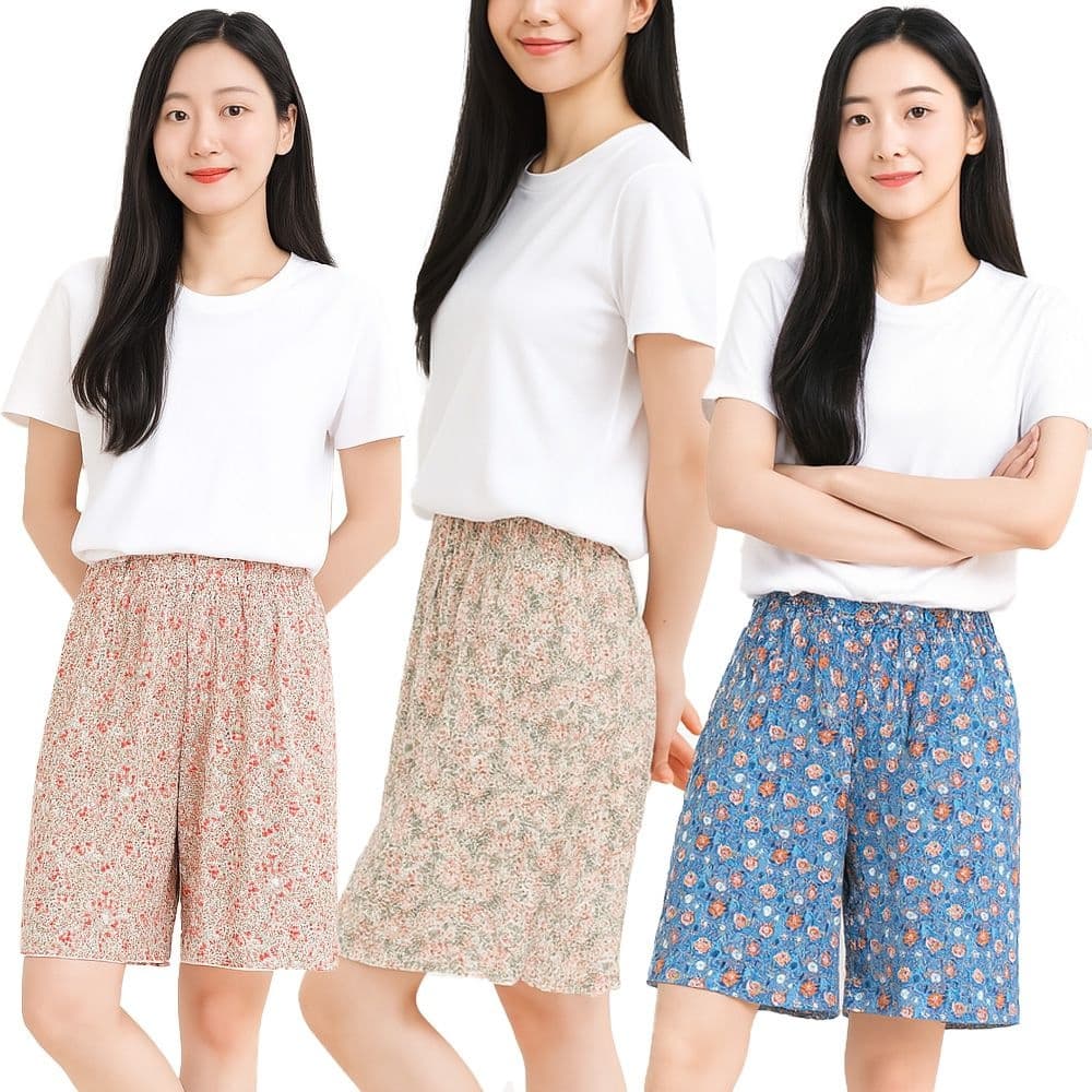 롯데온) 플리츠 5부 팬츠 3장세트 8990원 무배