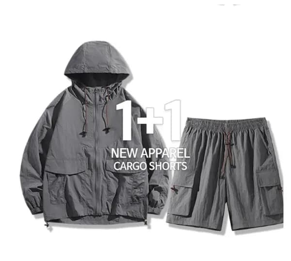 지그재그)1+1 2셋트 공용 바람막이후드+반바지 셋트 34,800원