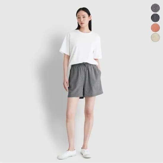 자주 코튼 레이온 파자마 팬츠