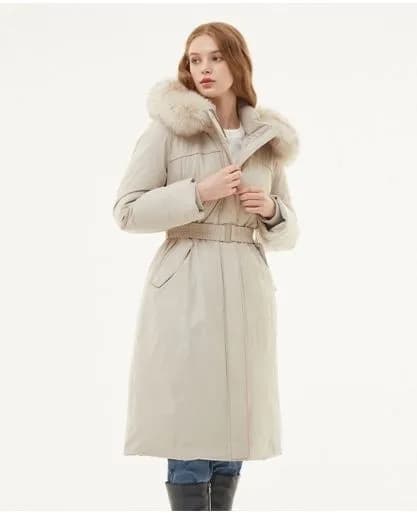 플라스틱아일랜드 속사시 퍼후드 롱 구스다운 패딩