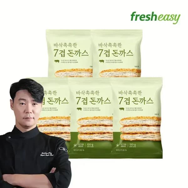 프레시지 최현석셰프 바삭촉촉한 7겹돈까스 120g x 5팩