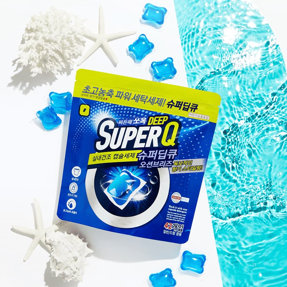 슈퍼딥큐 오션브리즈 초고농축 올인원 캡슐세탁세제 42개입