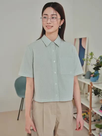 폴햄 쿨링 크롭셔츠