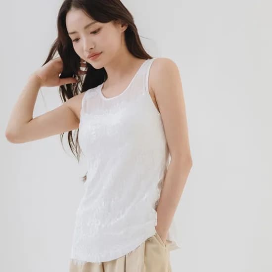 텐셀 코튼 브라탑 블라우스