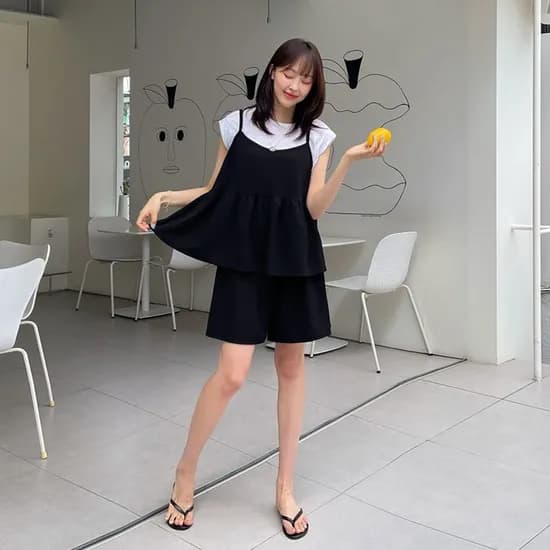 베나 링클프리 뷔스티에 4.5부 팬츠 세트