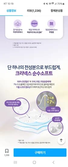 크리넥스 3겹 순수소프트 롤화장지 메가롤 37m 48롤