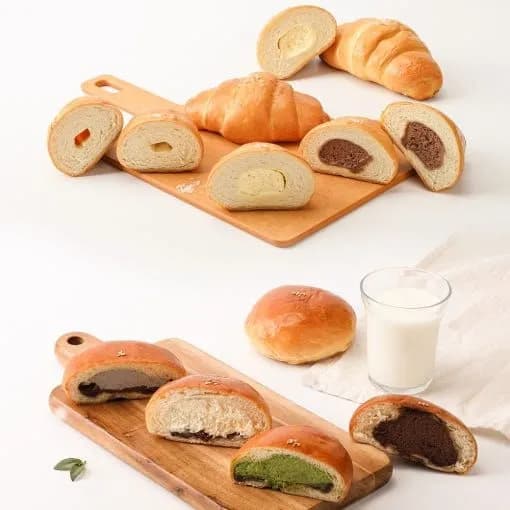 우리쌀 소금빵 3종 우리밀 크림 단팥빵 4종