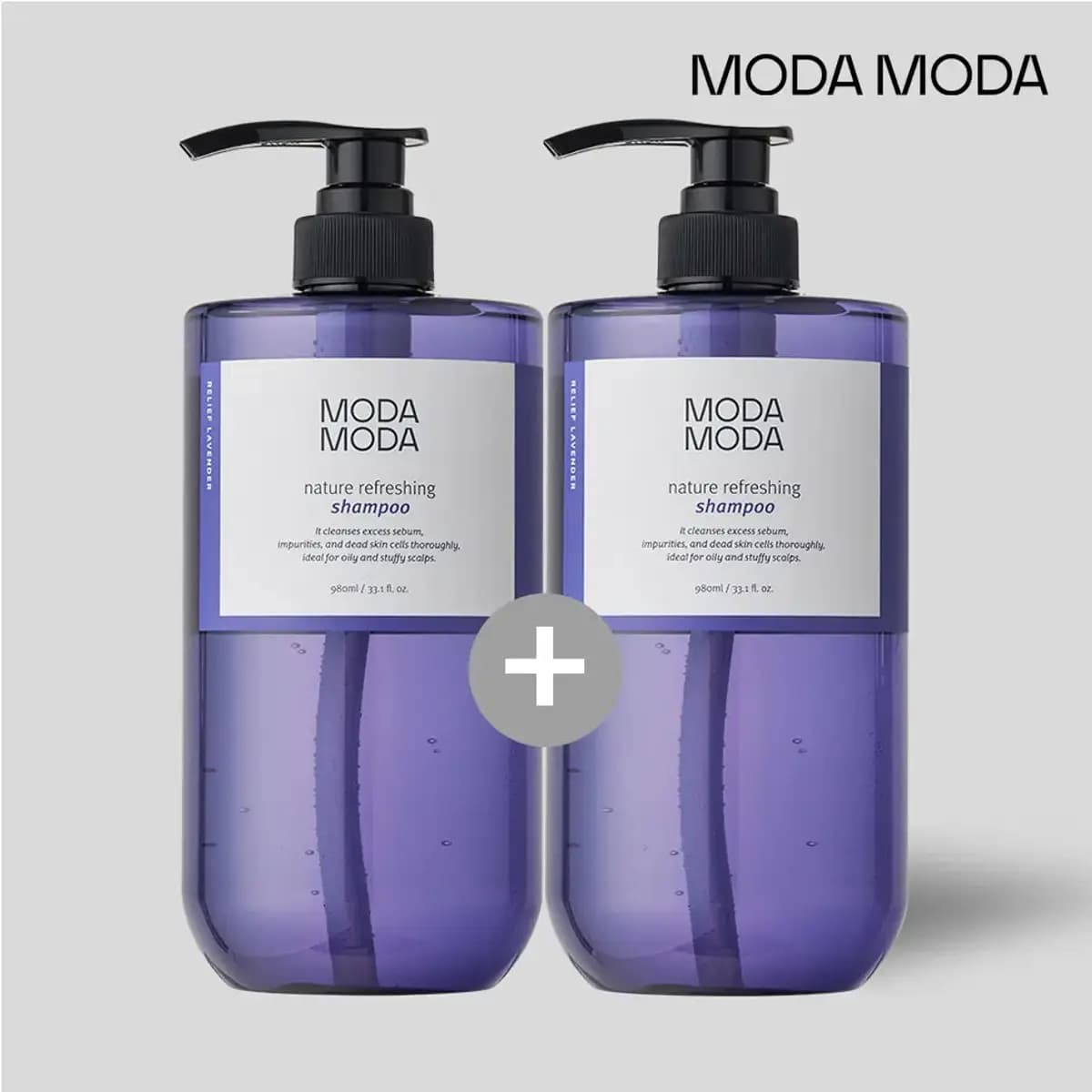 모다모다 네이쳐 리프레싱 탈모샴푸 980ml 2개