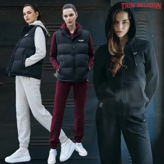 트루릴리젼 패딩 베스트 후드집업 조거팬츠 셋업 3종세트