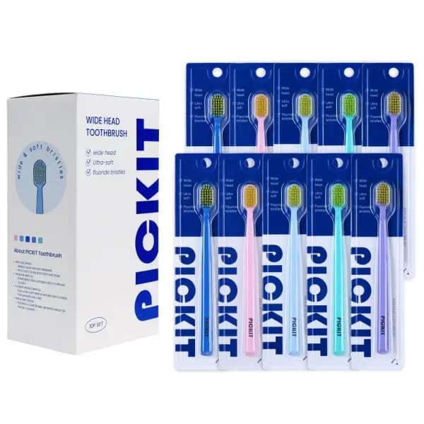 픽킷 와이드 헤드 미세모 칫솔 10개