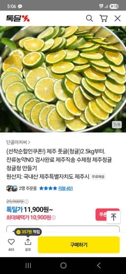 카카오 제주청귤 2.5kg