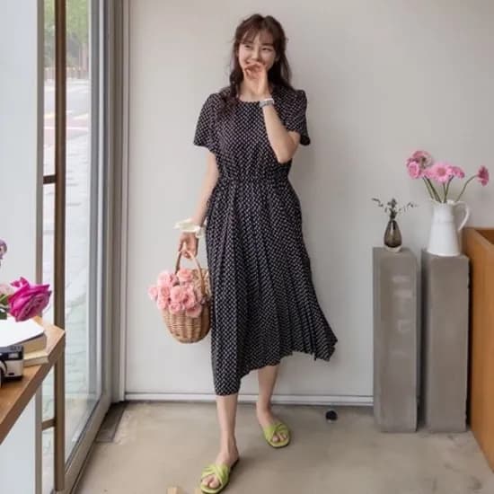 쉬폰 주름 여름 원피스