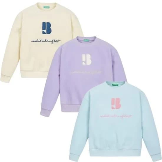 베네통 키즈 플리스 맨투맨