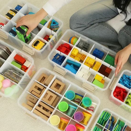 플라팜 레고 칸막이 장난감 정리함 블럭 보관함