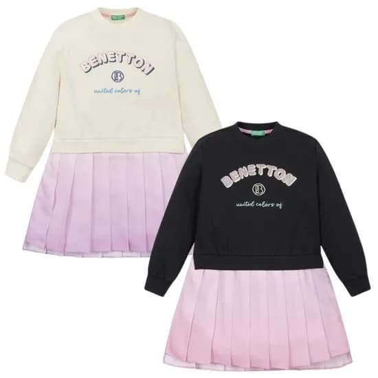 베네통키즈 그라데이션 플리츠 원피스