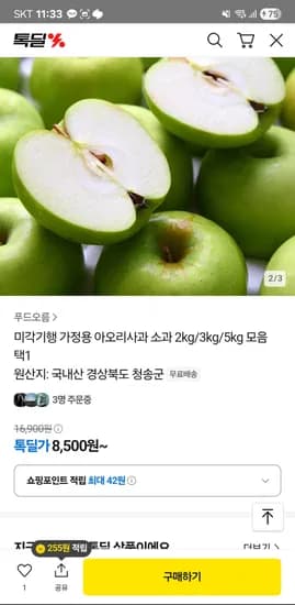 아오리사과 소과 2kg 14~16과
