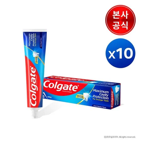 콜게이트 캐비티 프로텍션 불소치약 10개