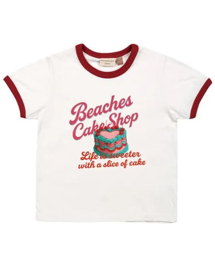 비치스앤크림 키즈 케익샵 링거 티셔츠