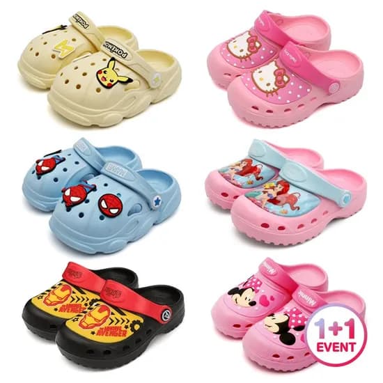 캐릭터 클로그 샌들 1+1 교차가능