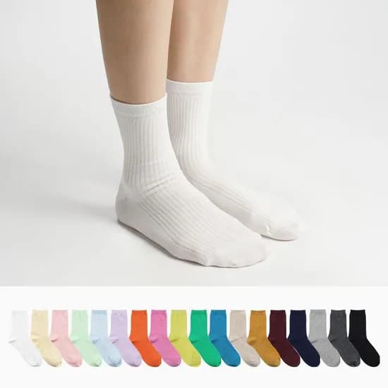 삭피엔스 무압박 밴드 여자 중목 양말 8팩