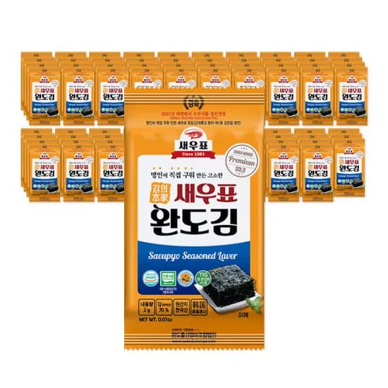 새우표 완도 도시락 김 2g 80봉