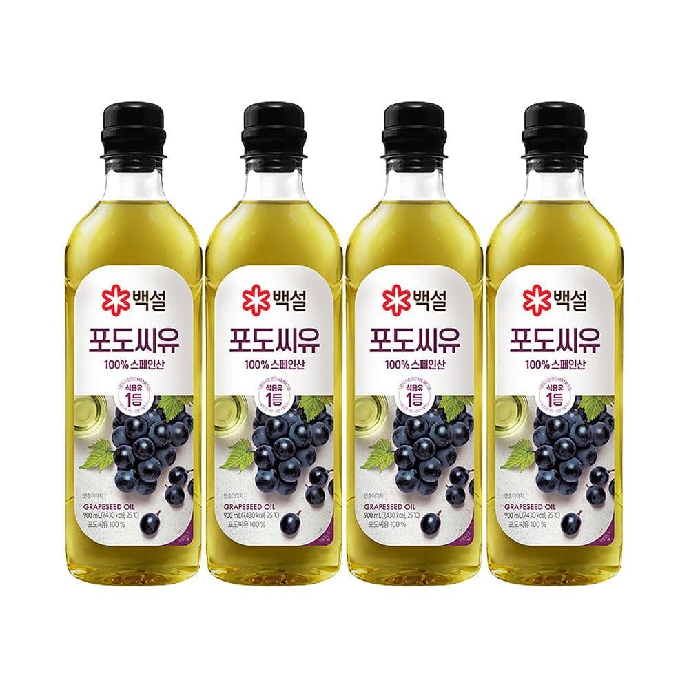 백설 포도씨유 900ml 4개