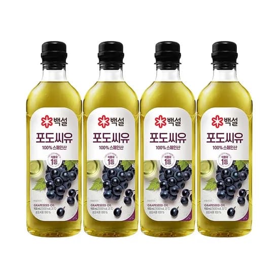 백설 포도씨유 900ml 4개