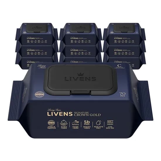 크라운골드 평량75g 물티슈 70매 10팩