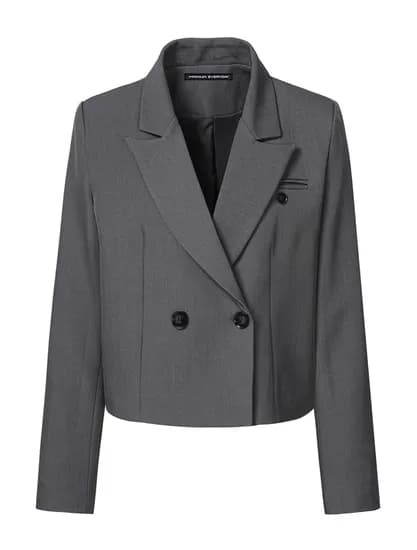 더블 버튼 크롭 자켓