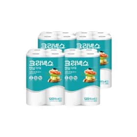 크리넥스 안심키친타올 120매 4롤 4팩