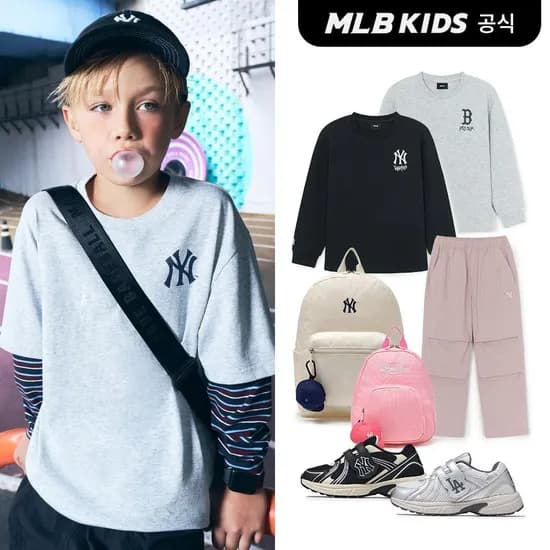 MLB키즈 스티치 맨투맨상하복