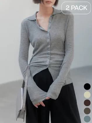 메무아 샤론 슬림니트 가디건 1+1