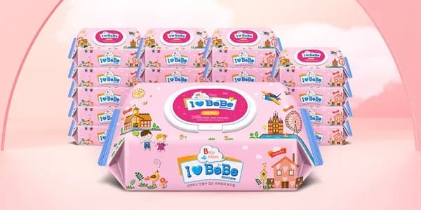 아이러브베베 아기물티슈 핑크 100매 20개