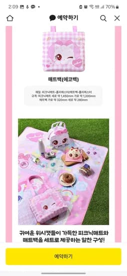 위시캣 돗자리+파바 2만원권 29,900원