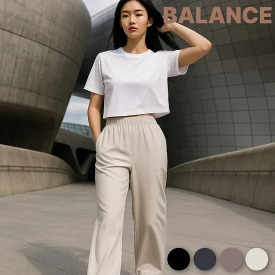 탑텐밸런스 여성 수퍼 스트레치 와이드 팬츠 12,930원 3장무배